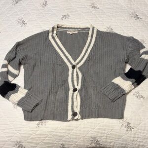 Envy Gray and Cream Cardigan